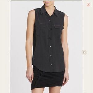 Equipment Slim Signature Sleeveless, black, new with tags, size Large